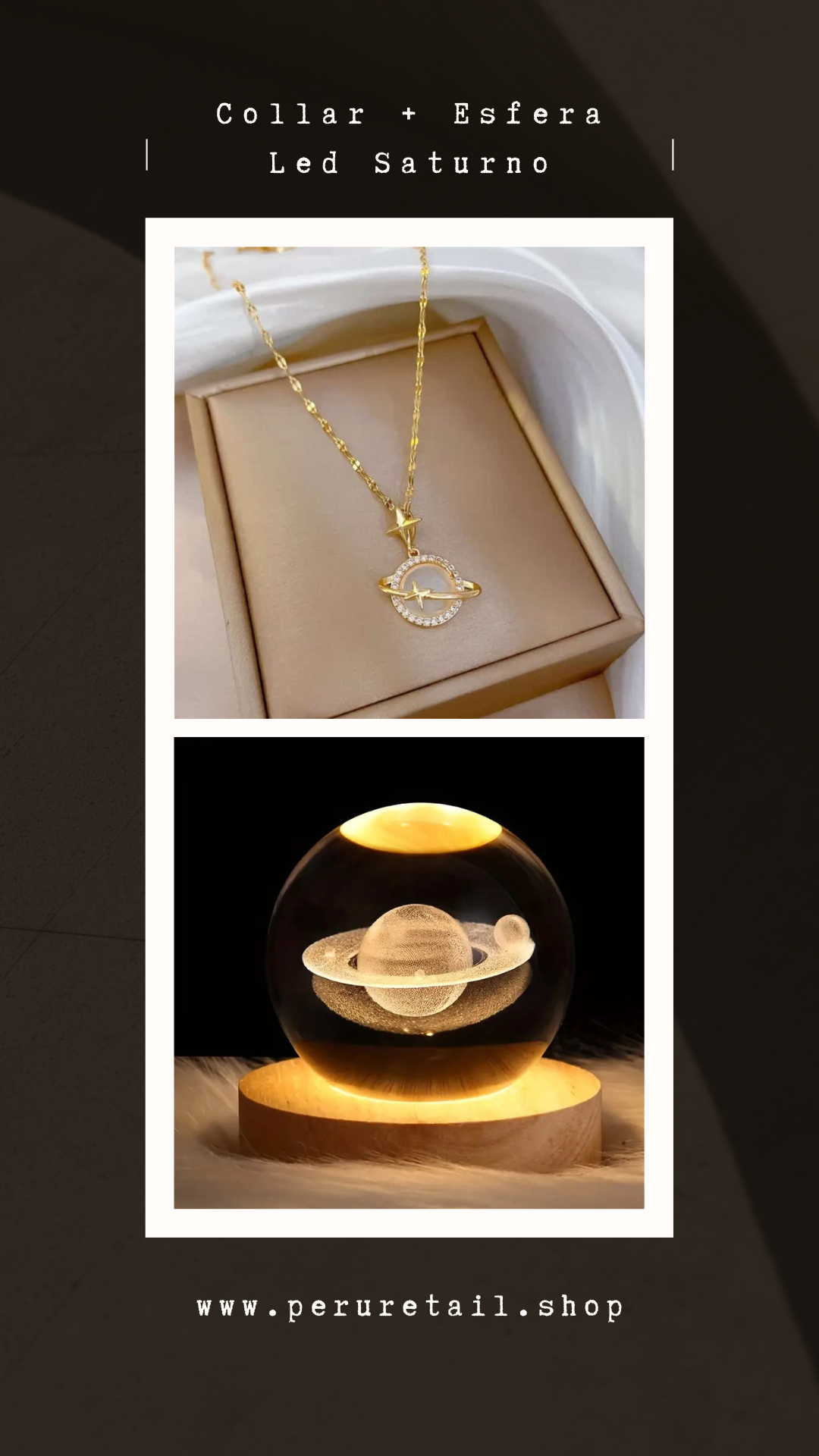 Pack Saturno Collar + Lampara Esfera Led