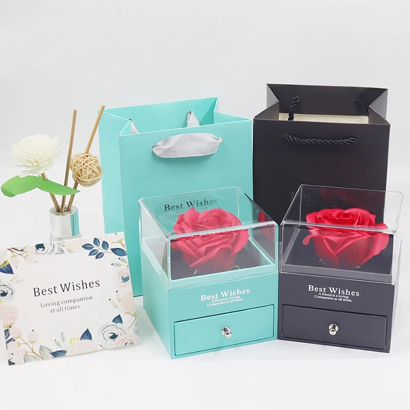 CAJA DE ROSA ETERNA AROMATICA PARA JOYERIA