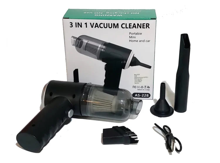 MINI ASPIRADORA 3 EN 1 INALAMBRICA RECARGABLE PARA AUTO